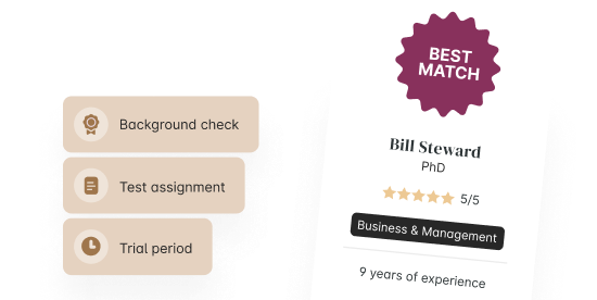 >Proven experts – no freelancers
